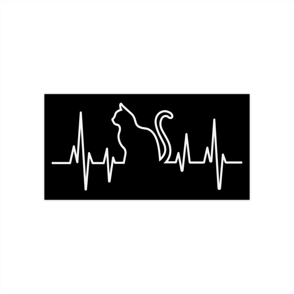 Cat Heartbeat Ultrasound Line Bumper Sticker