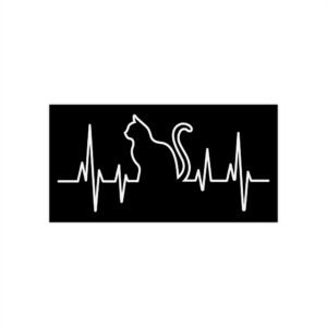 Cat Heartbeat Ultrasound Line Bumper Sticker