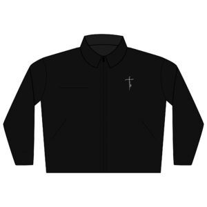 Faith Cross Typography Heavy-Duty Work Jacket